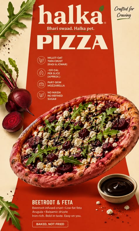 Halka Millet Pizza — Beetroot & Feta